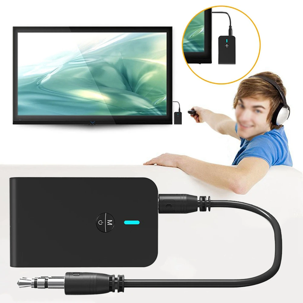 BluetoothV5 0 Transmitter Wireless Receiver 2in1 AptX Audio Codec 3 5mm Headphones Car Home TV CD Player Adapter
