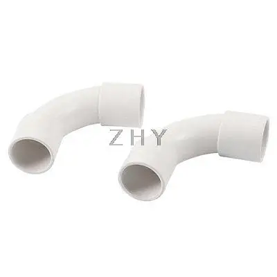 

2 Pcs Arch Type White PVC 20mm Inner Dia Wire Pipe Connector