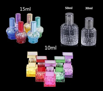 

15ml/30ml/50ml Personality Transparent Glass Sprayer Pump Empty Perfume Bottle Portable Travel Parfum Atomizer Case