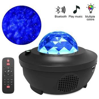 

Romantic Colorful Starry Sky Ocean Projector Night Light Remote Control Ocean Wave Projection Lamp with Bluetooth Music Speaker