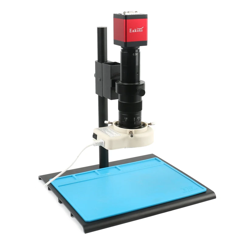 HD 13MP 720P HDMI VGA Industrial Digital Video Microscope Camera+ 56 LED Ring Light+ 180X 300X C mount Lens+ Stand Holder