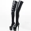 jialuowei PVC Thigh High Boots 2022 High Heel Platform Over-the-Knee Zip Crotch High Boots Sexy Female Pointed Toe Erotic Shoes ► Photo 3/6