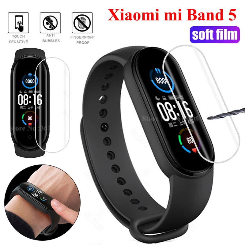 Защитная пленка Xiaomi Mi Band 5 для экрана мягкая защитная из ТПУ смарт-браслета mi band