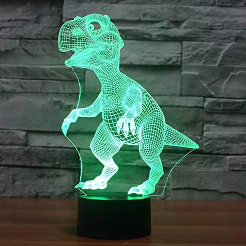 

Halloween 3D Dinosaur LED Lamp 7 Colors Touch Control Night Light Kids Gift for Children Adult Living Room Bedroom Kids Glow Toy