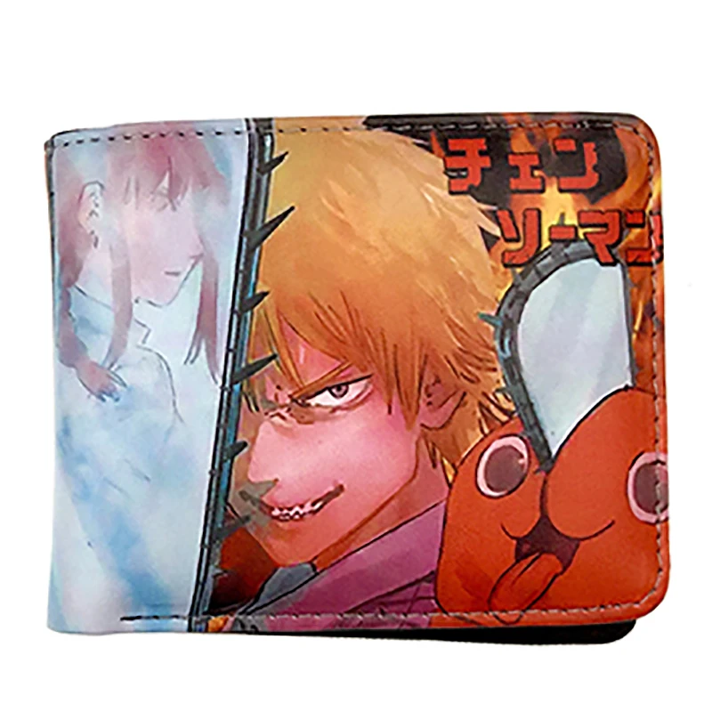 

Popular Chainsaw Man Wallet With Coin Pocket Card Holder PU Leather Short Purse Gift Anime Wallets