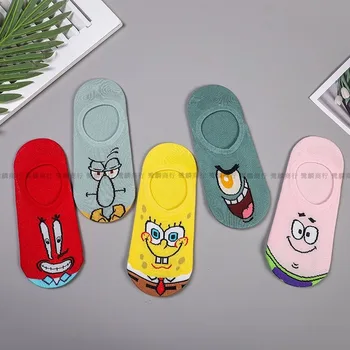 

Cartoon Woman Sock Sponge Baby Socks for Women Anime Casual Boat Couples Cotton Spring Summer Patrick Star Cute Kawaii Sokken