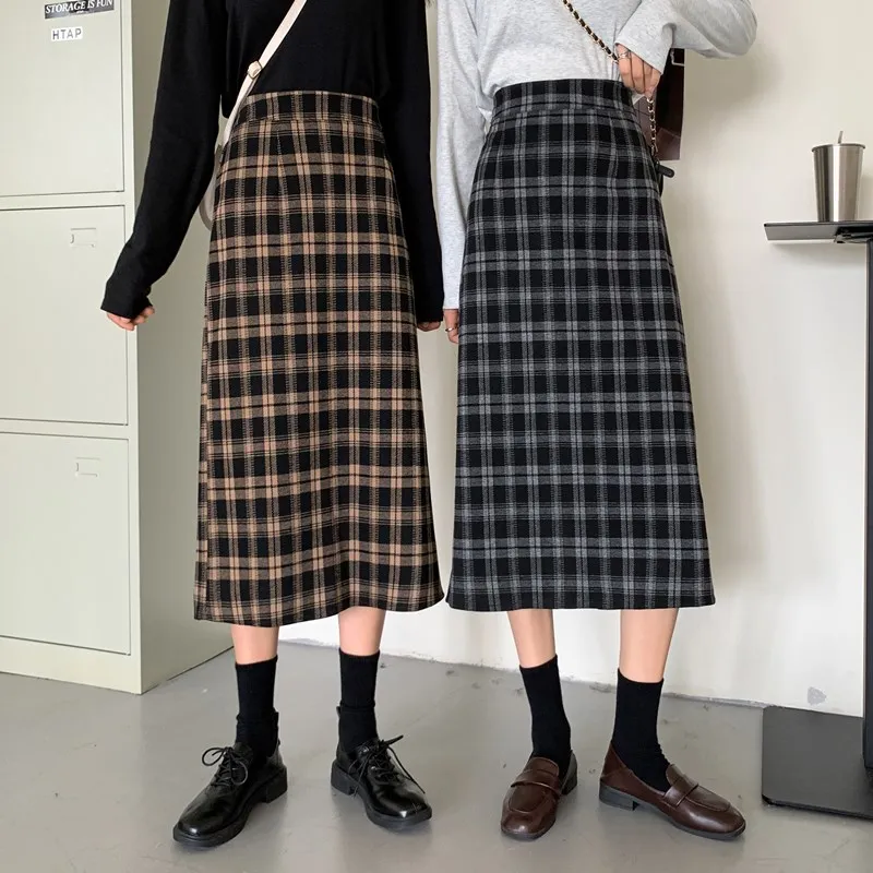Stylish S-5XL Long Skirts Women High Waist A-line Retro