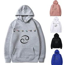Moletom com capuz masculino/feminino moletom casual primavera e outono casal pulôver câncer carta impressão hoodies manga longa all match topo
