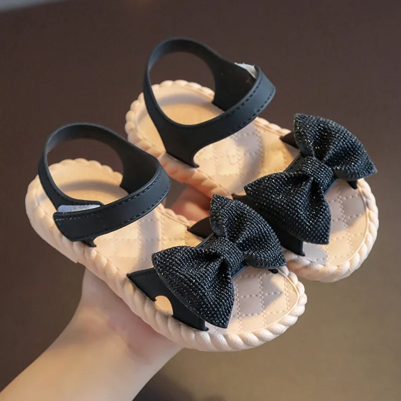 2021 niños de verano zapatos de moda dulce princesa niños sandalias para niñas bebé transpirable suave Hoolow fuera arco zapatos