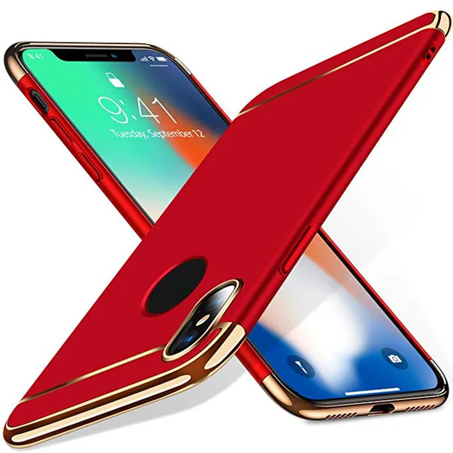 Red Case 360 полная защита противоударный жесткий Тонкий чехол для iPhone XS XR XS MAX роскошный чехол-бампер для телефона на XR силиконовые аксессуары - Цвет: Red Case