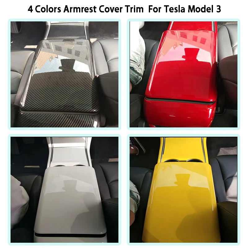 

For Tesla Model 3 Inner Center Storage Armrest Cover Trim Accessories 4 Colors 2018-2019