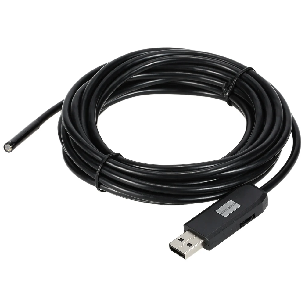 Автомобильный диагностический сканер инструмент Android OTG USB проводной эндоскоп осмотр Бороскоп 5 м 2 м 1 м 6LED 5,5 мм объектив камера