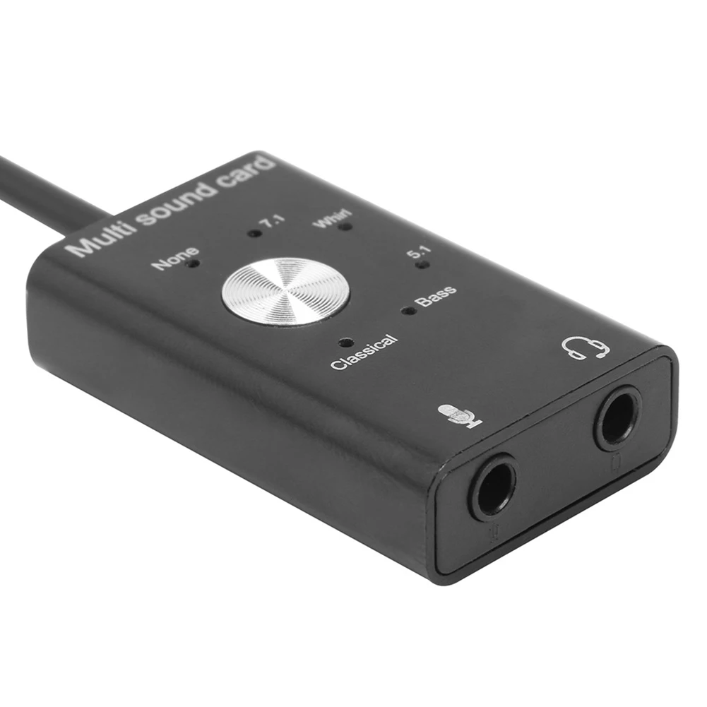 Computer Portabe Headphone 3D Sound Card Antimagnetic USB2 0 Type C External Audio Adapter For Laptop PC Virtual 7 1 Stereo