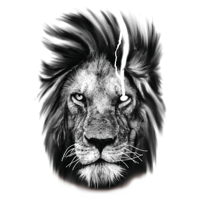 Большой цветок на руку временная татуировка Лев водостойкая женщина боди-арт