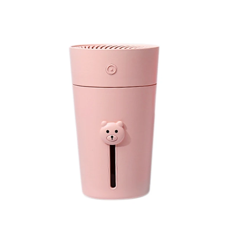 Pink Мини-увлажнитель с зарядкой, USB, бытовой увлажнитель воздуха с распылителем, милый медведь - Цвет: Pink