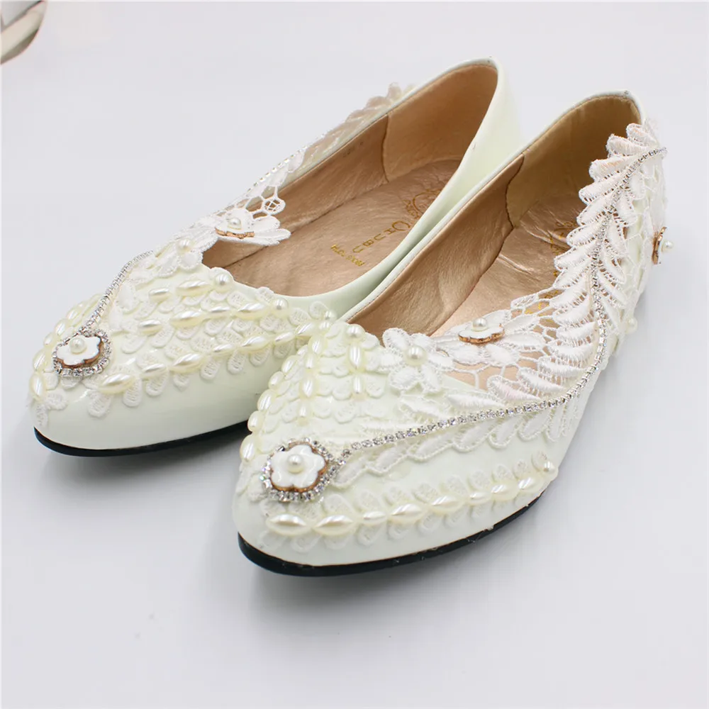 Sorbern Wheat Ears Ivory Pearls Flower Fancy Flats For Wedding