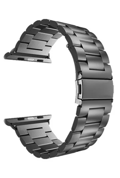 Ремешок из нержавеющей стали для apple watch 44 мм 40 мм 5 4 металлический ремешок для iwatch серии 3 2 1 42 мм 38 мм iphone часы браслет ремешок для часов - Цвет ремешка: Black