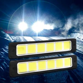 

LEEPEE 2pcs Car LED Light Fog Lamp DRL Running Lamp Super Bright Bendable Square COB Daytime Running light Car Accessories