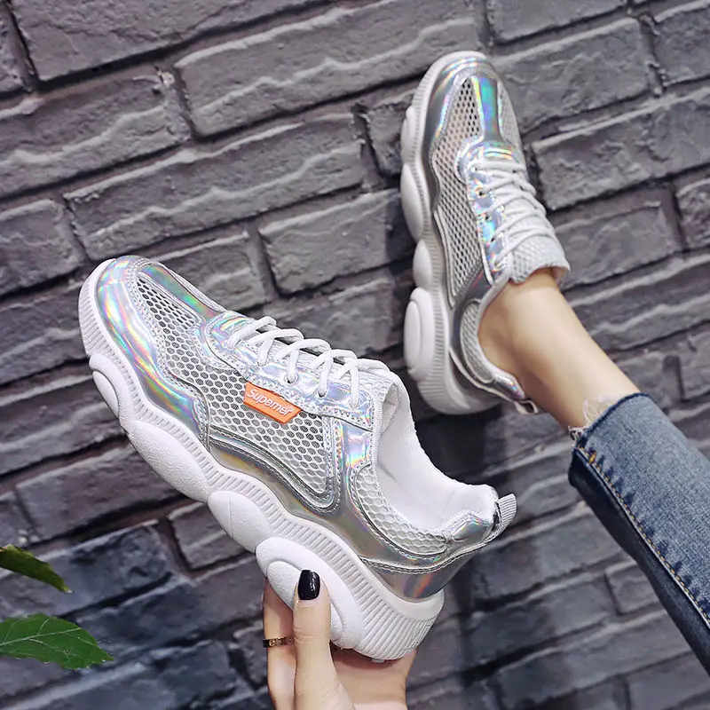 

LZJ New Casual Sneakers Women 2019 Platform Sneakers Fashion Ladies Transparent Sole Casual Crystal Trainers Zapatos De Mujer