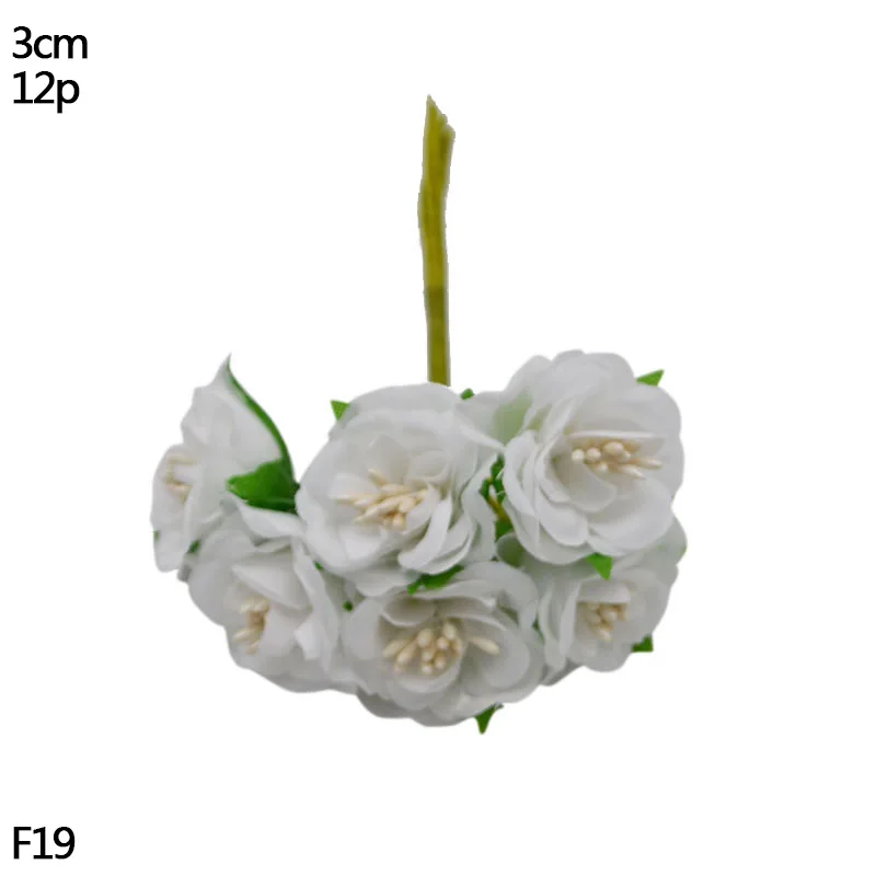 F19 Белый цвет смешанный цветочный Вишневый Stamen ягоды комплект DIY ремесленные растения Рождество свадебный орнамент подарочные коробки для тортов декоративные венки - Цвет: F19