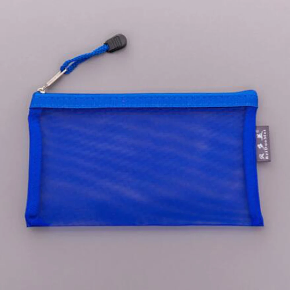 Модная цветная прозрачная сумка для карандашей на молнии, школьный чехол для карандашей, посылка для хранения, школьные принадлежности - Цвет: Синий
