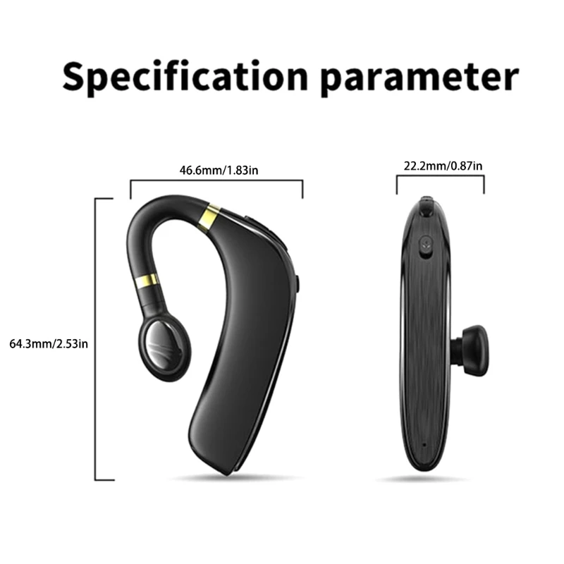 A10 Wireless Bluetooth 5 0 Earhook Earphone Portable Single Earbud Broadcast Caller Number Name Business Driving Gaming Stereo H