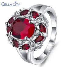 Целлюлозное Серебро 925 Кольцо для очарования женское Роскошное дизайнерское кольцо с рубином для пальца сапфир Аквамарин женское ювелирное изделие Размер 6-10