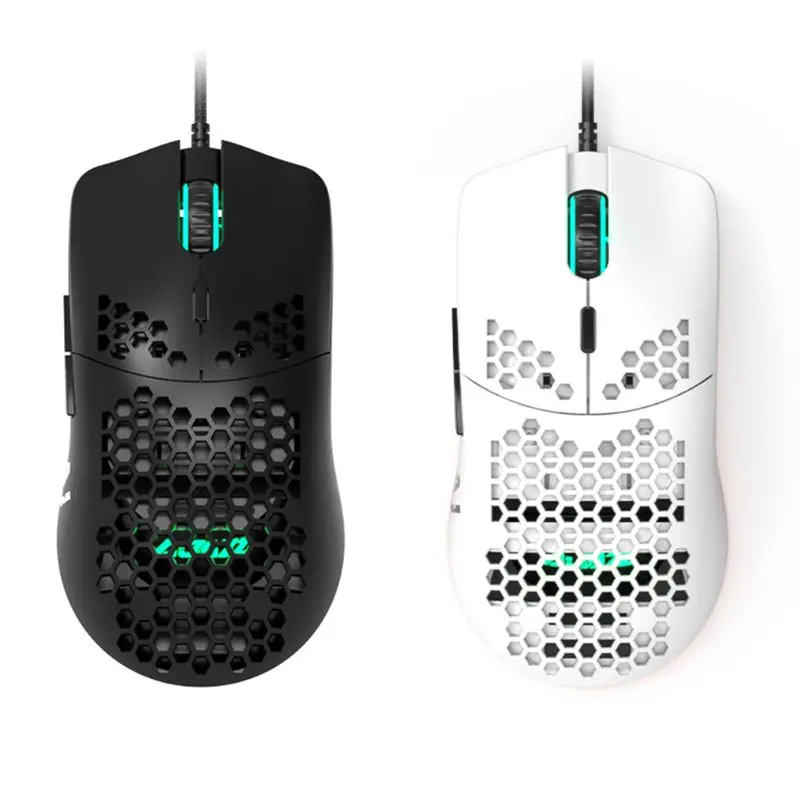 Легкая проводная мышь AJ390 игровая с отверстиями 6 DPI регулируемая для систем Windows