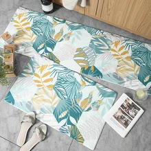 Небольшой свежий PU Peather длинный кухонный пол коврик для ванной ковер домашний входной коврик Tapete водонепроницаемый нескользящий маслостойкий спальня Flo