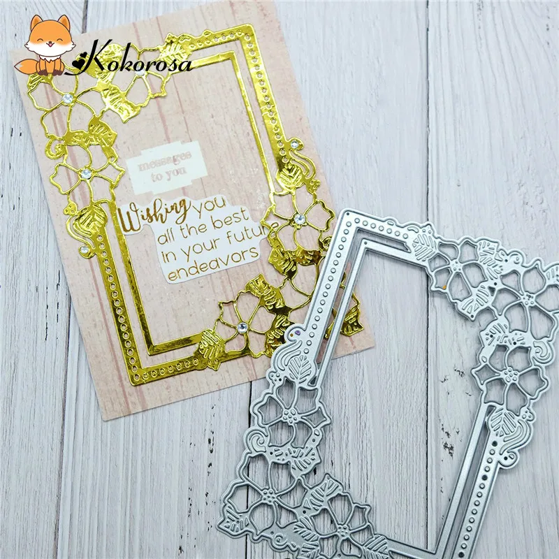 

Kokorosa Cutting Dies Metal Dies Flower Frame Die Scrapbooking Album Card Making Embossing Stencil Diecuts Decoration