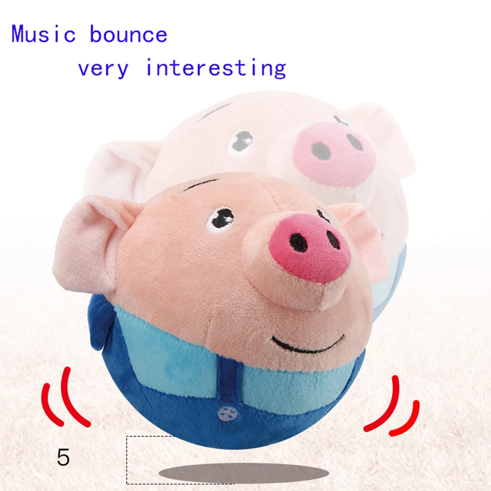 SongsRecordable мультфильм море Мягкая игрушка "Поросенок" прыгающий шар USB Электрический плюшевый взаимодействие моющаяся взбивание прыжок милая игрушка J75