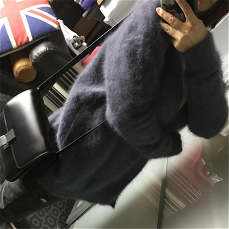 H Han queen винтажный толстый бархатный кардиган свитера для женщин в Корейском стиле новая зимняя верхняя одежда кардиганы свитер OL широкая подходящая одежда