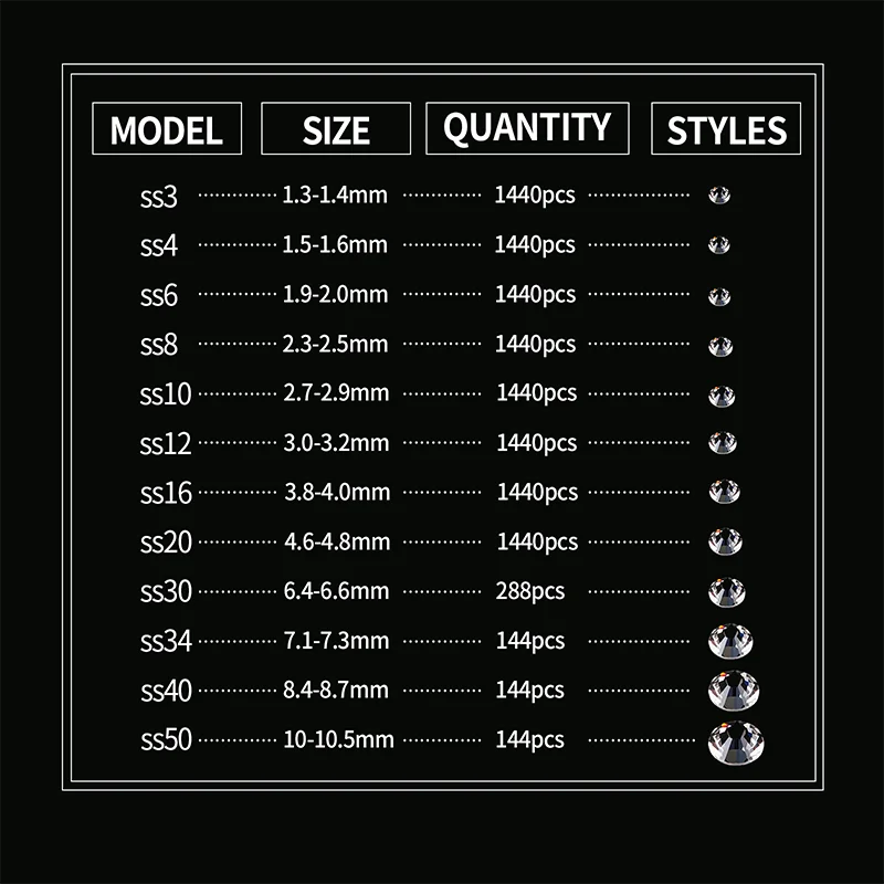 SS3-SS48 Hot Fix Strass Kristall Hot Fix Super Glitter Strass 144 stücke-1440 Stücke Hot Fix Strass Für Diy Stoff Bekleidungs Schuhe – Detail 6