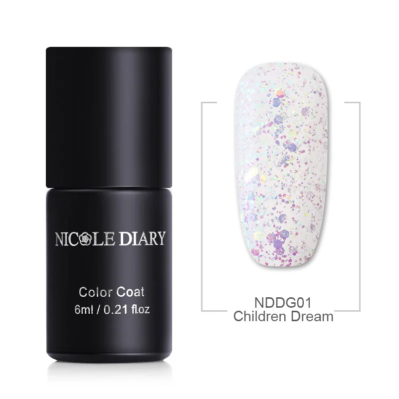 NDDG01 NICOLE DIARY 54 цвета лак для ногтей Зеленый Фиолетовый Блеск жемчужины для дизайна ногтей лак на водной основе маникюр лак для ногтей 6 мл - Цвет: NDDG01