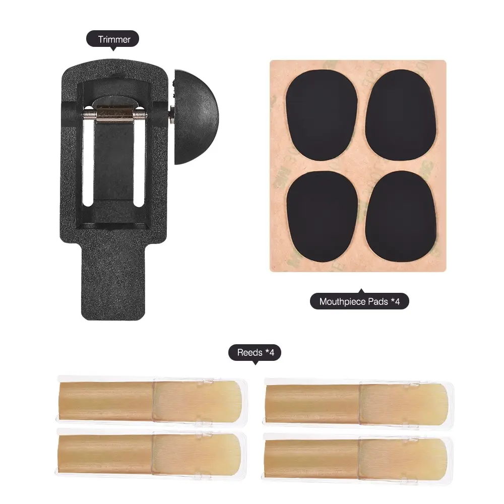 

Clarinet Reeds Trimmer Set with Reeds 2.5 Strength and Mouthpiece Cushion Pads Musical Accessories for Clarinet Saxophone