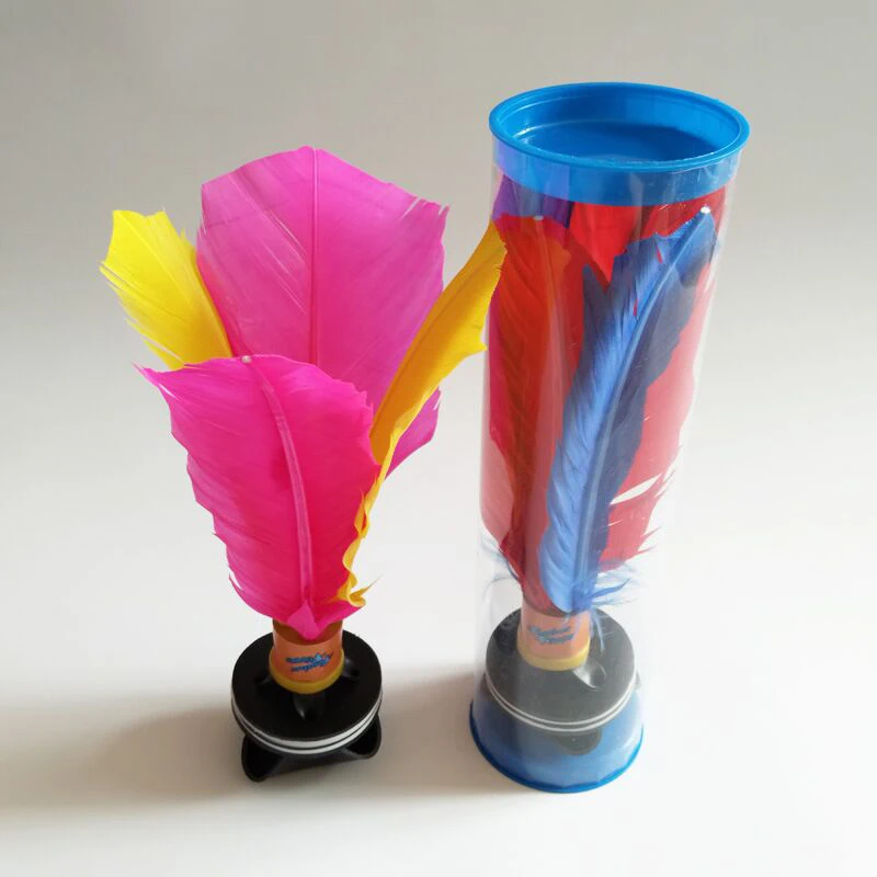 Description Picture 3 of itemA Pair Beach Ball Badminton Kick Shuttlecock Colorful Feather Chinese Jianzi for Foot Exercise Outdoor Games