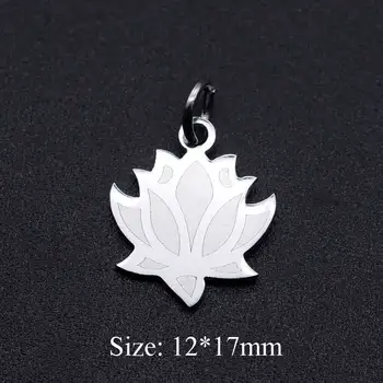 

5pcs/lot Dainty Lotus Boho 316L Stainless Steel DIY Pendant Charms Wholesale For Jewelry Making Charm for Necklace Making