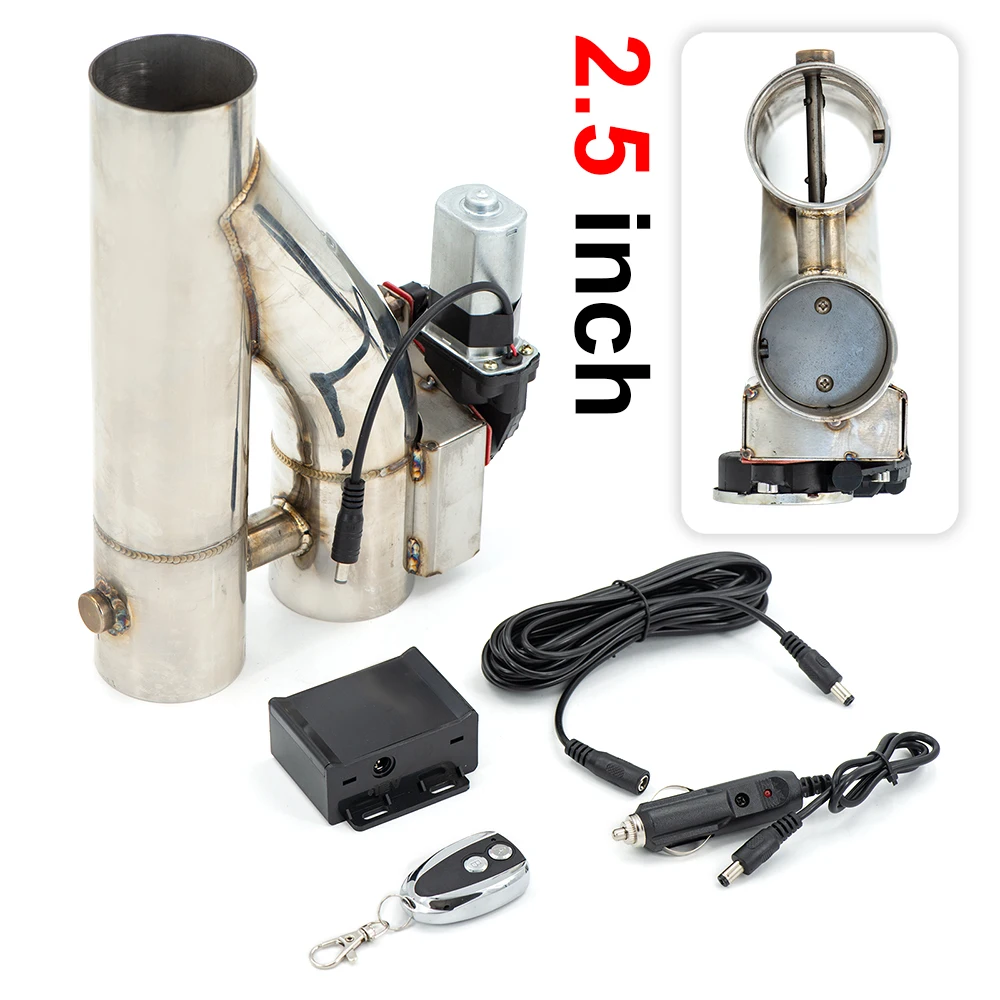 Wholesale 2.0inch 2.5 inch 3 stainless Steel double valve Pipe Muffler cutout Bypass Exhaust Trim Down Tube Remote Control | Автомобили и