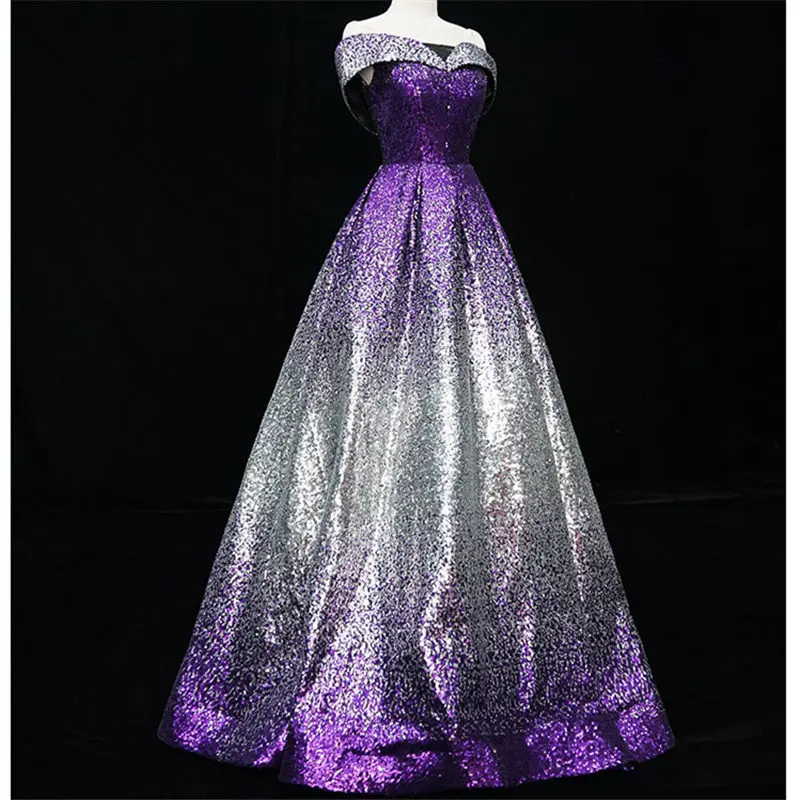 purple Это Yiya Выпускные платья без рукавов с вырезом лодочка Robe De Soiree синее платье в пол вечерние ночные платья E794 - Цвет: purple