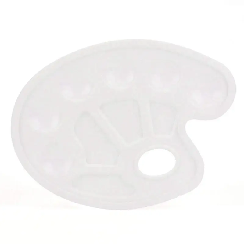 White Paint Tray Palettes with Ten-well Thumb Hole- 12 Pack