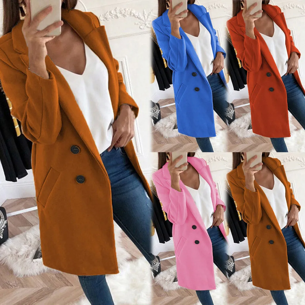 Женское элегантное Пальто из искусственной шерсти, тонкое Женское длинное Пальто, верхняя одежда, куртка, Пальто Женское, Пальто манто Femme