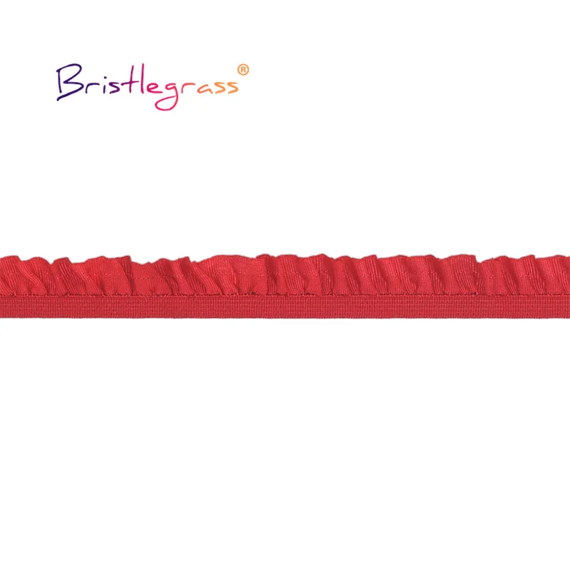 BRISTLEGRASS 50 100 Hof durch Roll 5/8 "15mm Glänzenden Streifen Rüschen Spitze Trim Gummi Zerzauste Spandex Bands Bänder kleid Nähen Handwerk – Detail 3