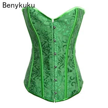 

Green Corset Femme Waist Trainer Body Shaper Sexy Lingerie Set Female Korset Wedding Jarquard Corsets and Bustiers for Women