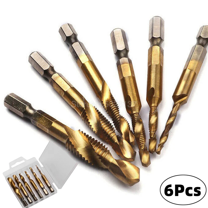 Сверла ручные из быстрорежущей стали с титановым покрытием 6 шт. |
