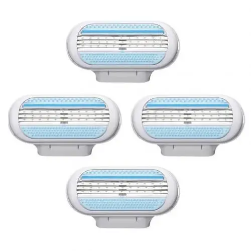4 Pcs 3/4 шт. Для женщин 3-слойная пышная бритья Razor Blades, машинка для стрижки волос удаления Красота инструмент легко Применение Замена удобное удаление волос - Цвет: 4 Pcs