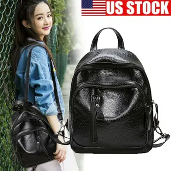 

Fashion Women Backpack PU Leather Shoulder School Rucksack Lady Girls Travel Bag
