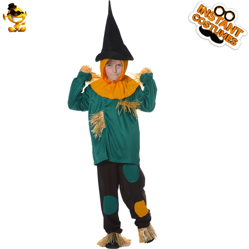 

The New Unique and Cute Kids-Scarecrow Cosplay Costume Scarecrow Costumes with Hat for Kids Halloween Carnival Party Kids Set