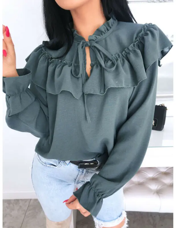 

Summer Vintage Women Chiffon Blouse Shirt O-Neck Long Sleeve Female Tunic Casual Plus Size Blouse Kimonos 2020 Female Clothing