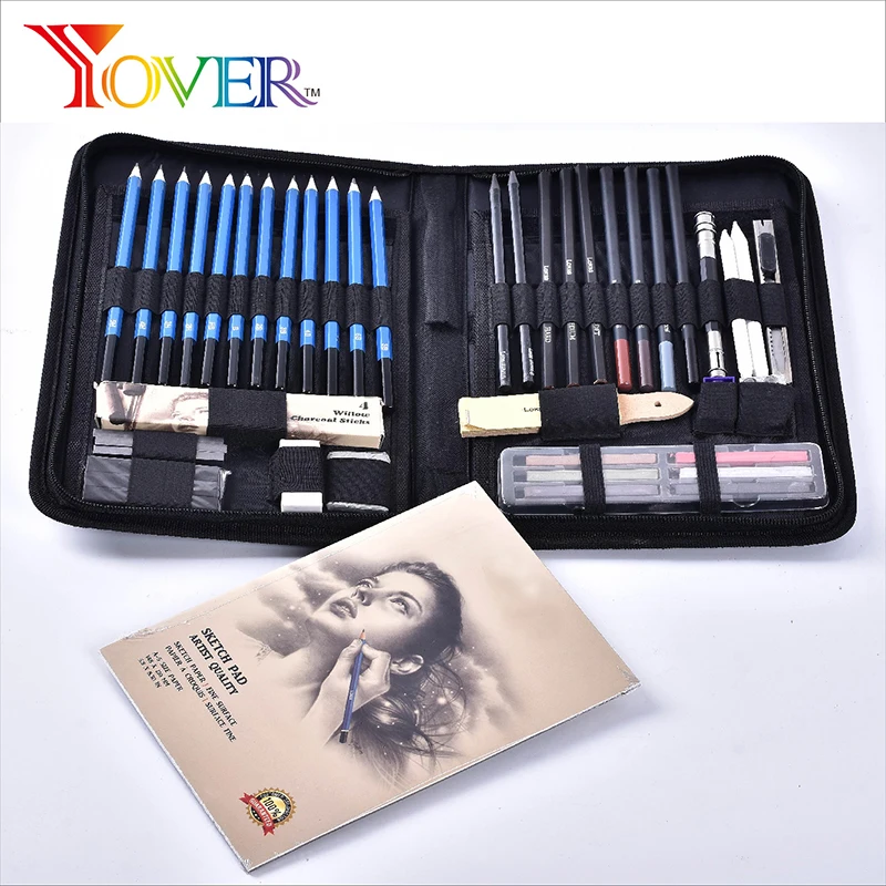 48pcs Pencil Set Professional Sketching Drawing Kit Wood Pencil Pencil Bags For Painter School Students Sketching Art Supplies Standard Pencils Aliexpress