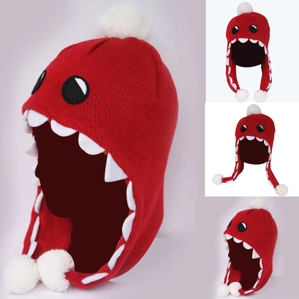 

Unisex Cartoon Hat Women Winter Warm Crochet Knitted Cartoon Double-deck Windbreak Knitted Cute funny Hat czapka zimowa chapeau